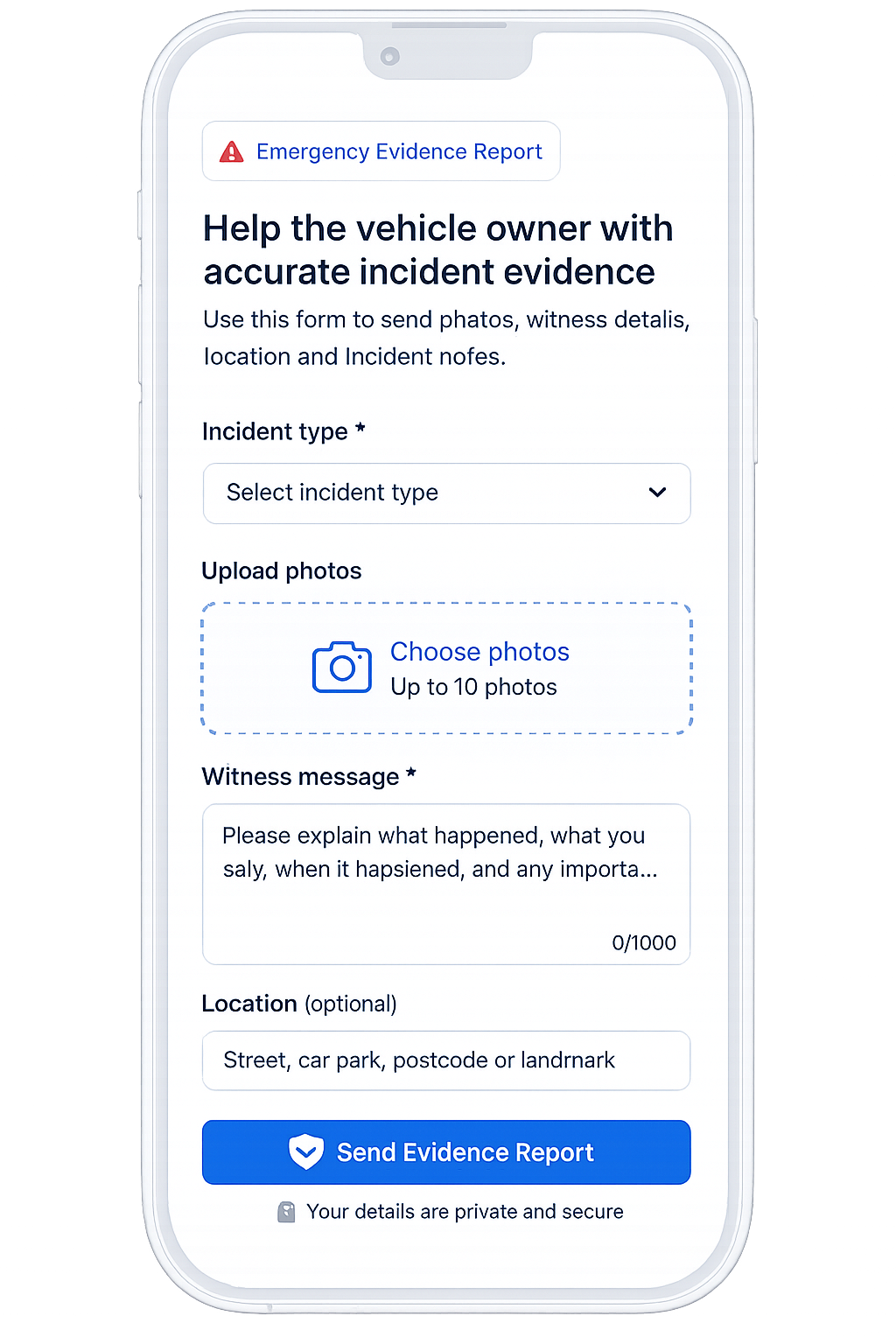 PingMyCar Evidence Report System